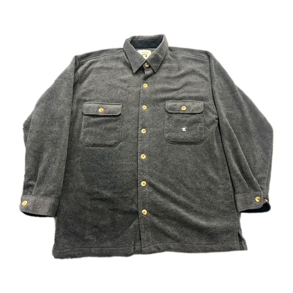 Juneau Fleece Shirt Jacket Mens XL Gray Button Up Shacket Outdoor Gorpcore 1566